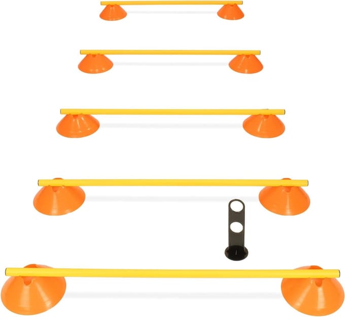 Mini hindernis set - Agility oefening - Coördinatie training - Onbreekbare conussen - 5 stuks 100 cm - Meerkleurig