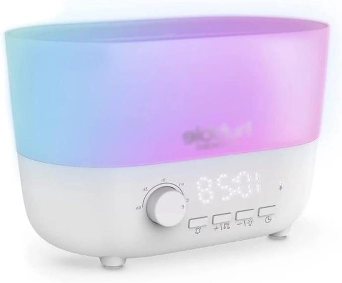 Luchtbevochtiger met Klok - Diffuser Verdamper - Babykamer Ontspannen - 5-in-1 Functies - 400 ml - Wit