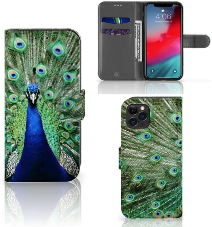 Apple iPhone 11 Pro Telefoonhoesje met Pasjes Pauw