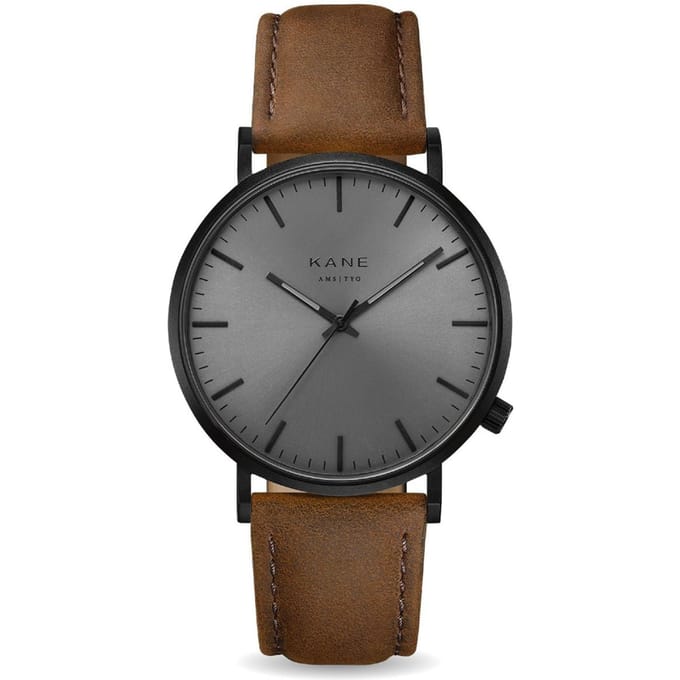 Kane Watches | Black out - Vintage Brown