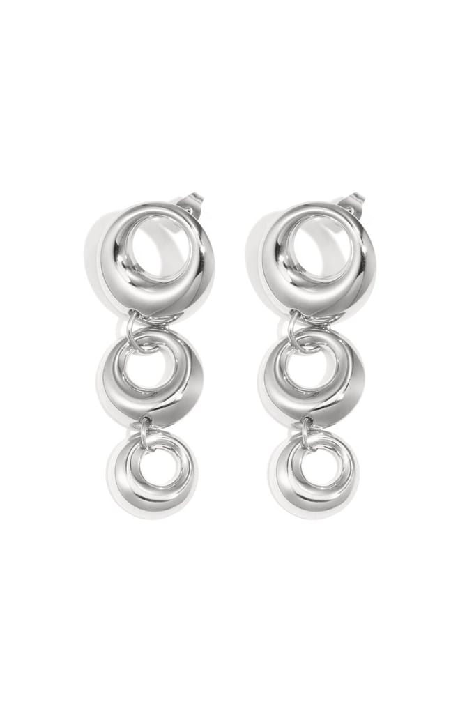 Bijoutheek Oorknoppen Bold Circle Zilverkleurig