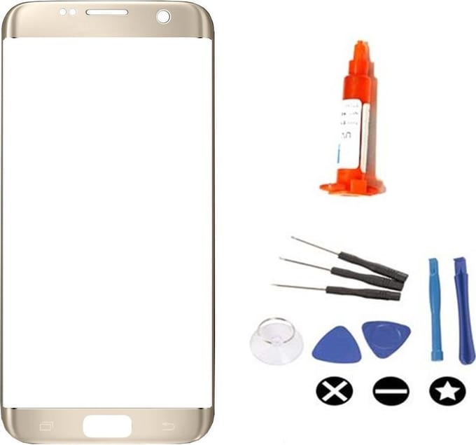 Vervangingsglas Geschikt voor Samsung Galaxy S7 Edge – Premium – Goud