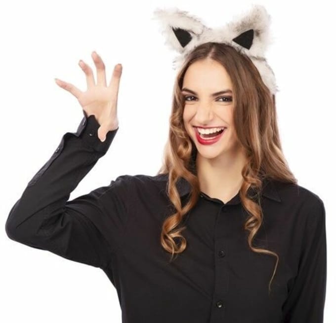 Weerwolf Oren - Haarband Grijs Oren - Pluche Diadeem Dieren