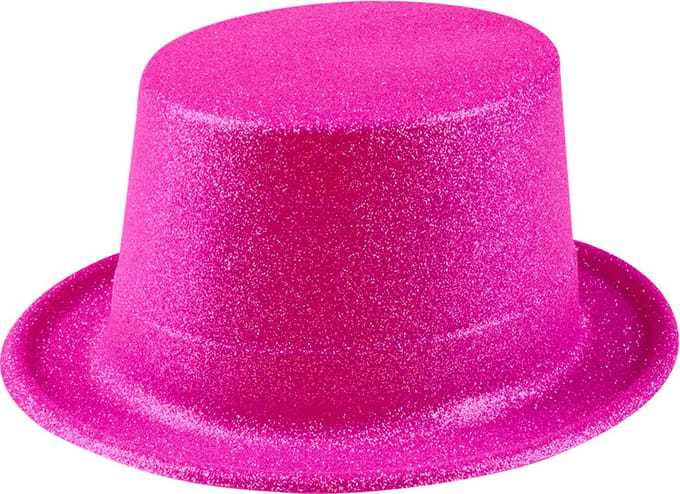 Boland - Hoed Glitter Roze,Neon - 57 - Volwassenen - Unisex