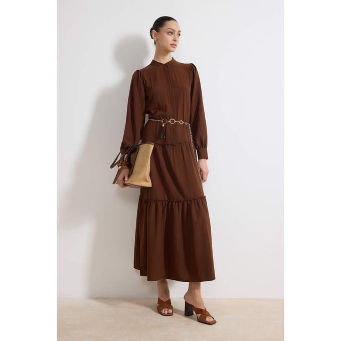 Dames maxi-jurk, plat model, lang, casual/dagelijks, A-lijn model, geschikt voor hijab