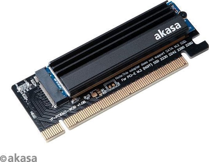Akasa AK-PCCM2P-05 - storage Controller - M.2-kaart - PCIe 3.0 x16