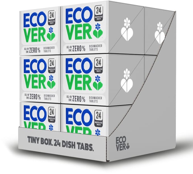 Ecover - Vaatwastabletten All-in-One Zero% - 12 x 24 stuks - Voordeelverpakking