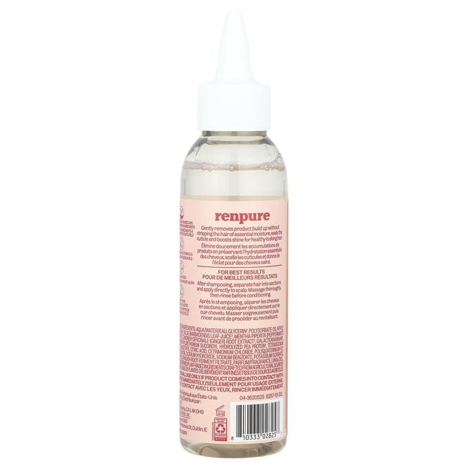 Renpure, Sérum botanique pour le cuir chevelu, vinaigre de cidre de pomme et aloès, 113 ml (118ml) white