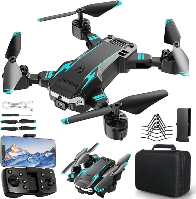 SNJY® Drone met Camera - Drone voor Volwassenen - Drones voor Kinderen - 4K Camera - 3D-Flips - Zwart/Blauw