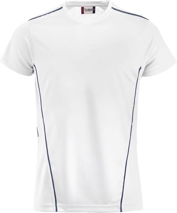 Clique Ice Sport T Wit/Navy maat M