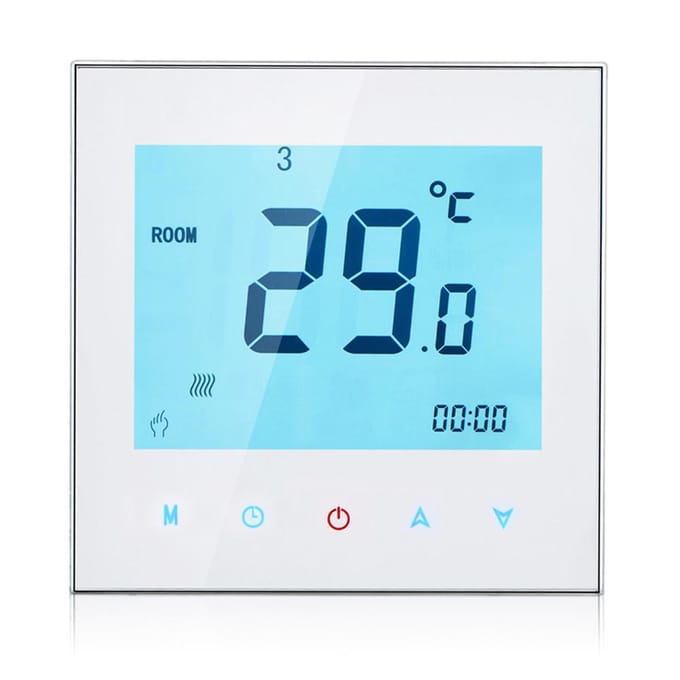 5A AC95-240V Wekelijks programmeerbaar LCD-scherm Touchscreen Waterverwarmingsthermostaat Kamertemperatuur for Water Heating T blue