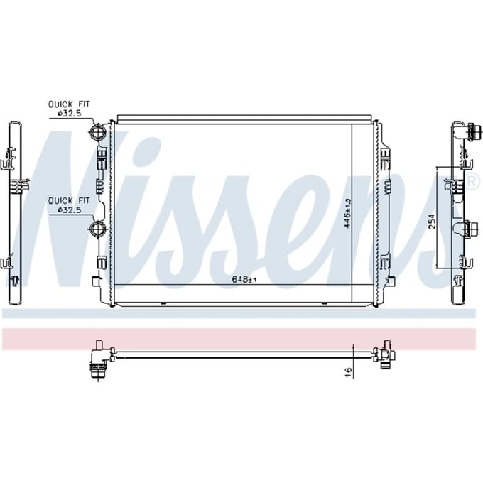 Radiator, motorkoeling NISSENS 606911