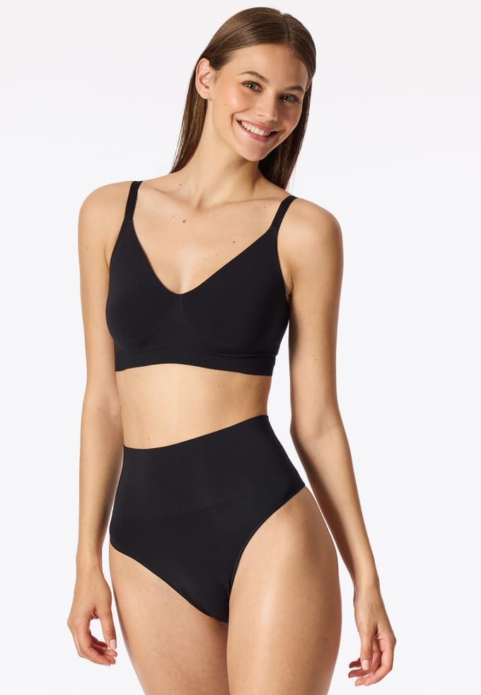 Zachte, naadloze BH van jersey, zwart - Seamless Contouring S