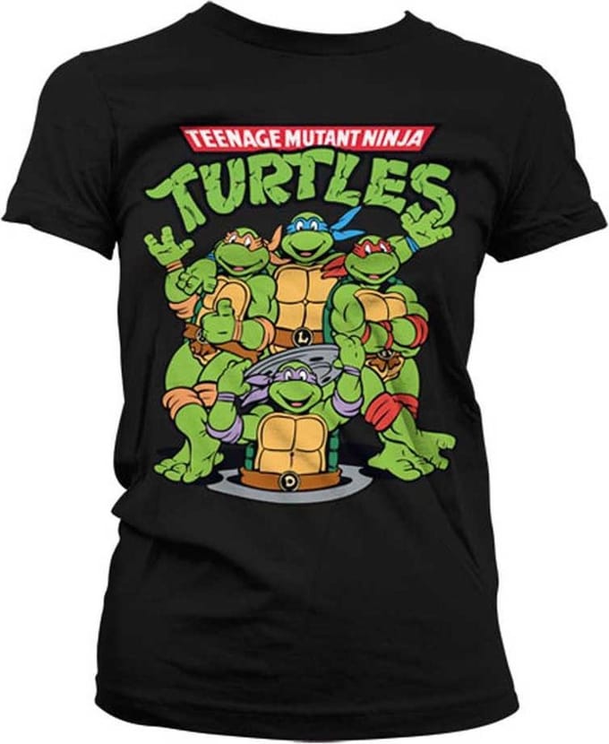 Teenage Mutant Ninja Turtles Dames Tshirt -S- TMNT Group Zwart