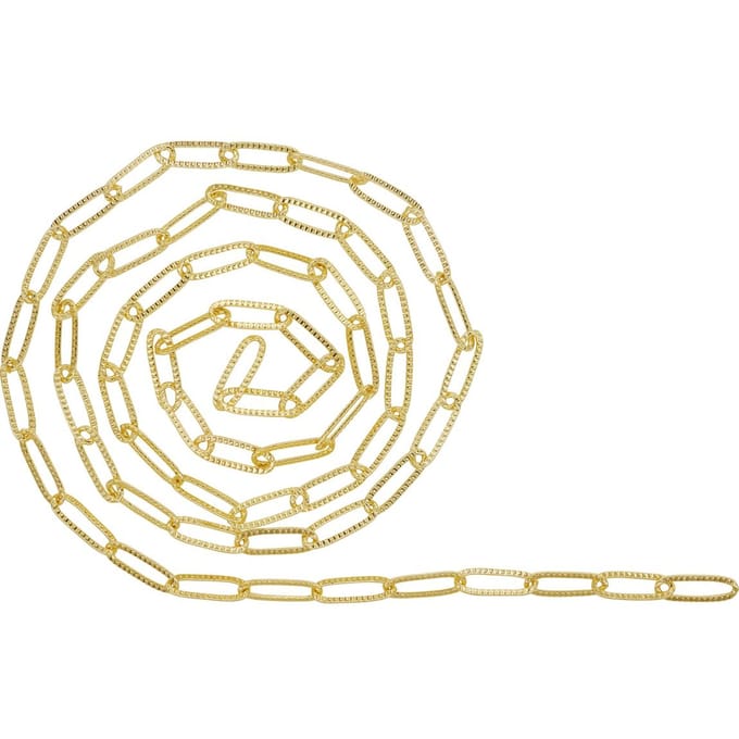 Schakelketting Paperclip reliëf - Goud