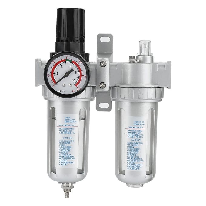 1pc Piège à Humidité Compresseur d'Air Filtre Eau Huile Régulateur de Pression Outil Lubrificateur blanc