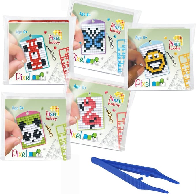 Pixelhobby Sleutelhangers - 5 st + 1 Pincet
