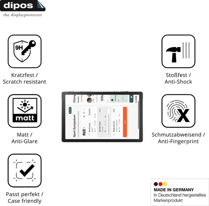 dipos – 2x Matte Pantserfolie geschikt voor Laptok LPA7BK | 9H Screenprotector
