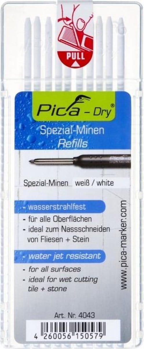 Pica Dry Reservestiften Wit - 10 stuks