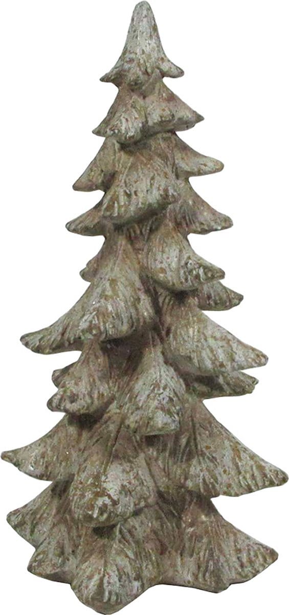 Clayre & Eef Kerstdecoratie Kerstboom 19x18x36 cm Bruin Kunststof
