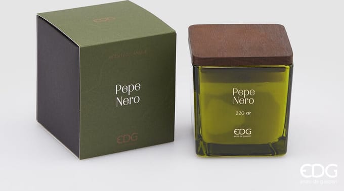 EDG - Enzo De Gasperi Geurkaars Pepe Nero houten deksel H9,5