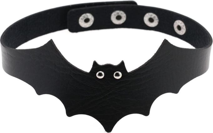 Halloween Choker Vleermuis - Collier - Zwart - 39 cm - 1 stuks