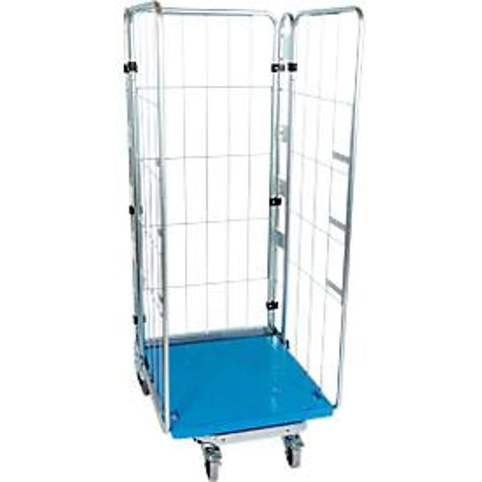 Nestbare rolcontainer, 3-zijdig, zonder tussenplaat