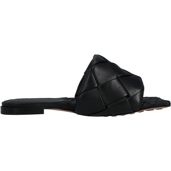 Bottega Veneta Lido Platte Sandalen zwart