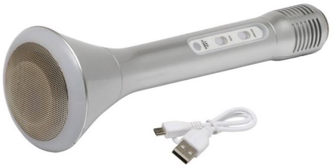 CHOIR Bluetooth Karaoke-microfoon - draadloos - multi-kleuren LED - micro-SD - echo-effect - Oplaadbare 2200 mAh-batterij