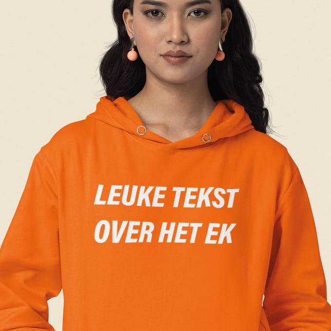 Oranje EK Hoodie Leuke Tekst Over Het EK MAAT S