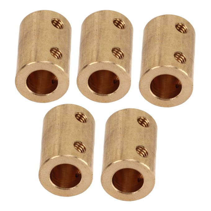 5 Stuks Askoppeling 22mm Lengte 14mm Buitendiameter 5 tot 8mm ID Boring Starre Koppeling Messing Motoras Connector beige