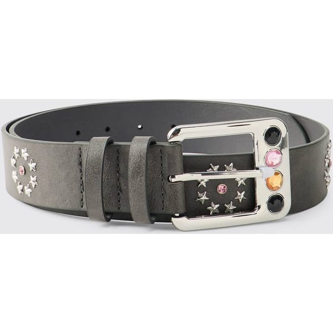 PU Belt with Multi-Color Gem Buckle | Black | Size XL