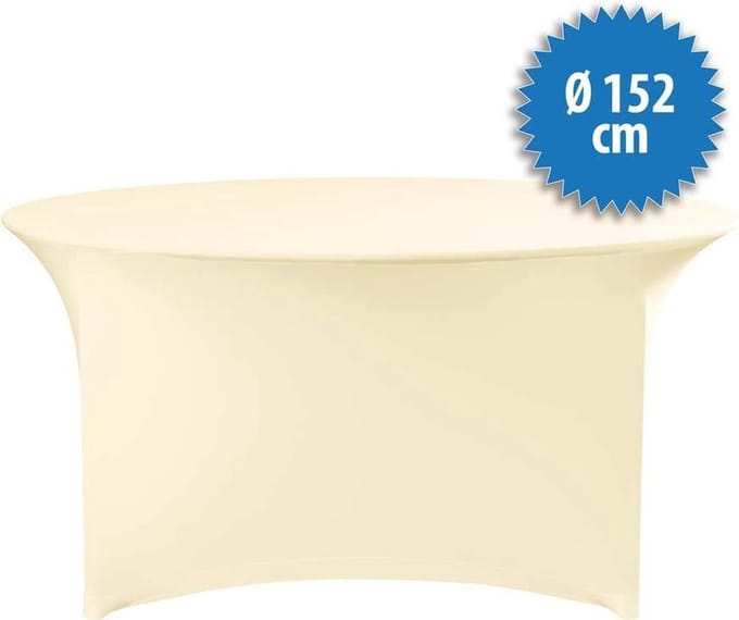 Cover Up Tafelrok Stretch - Ø152cm - Incl. Topcover - Ecru