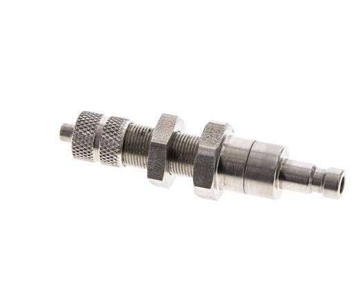 RVS DN 2.7 (Micro) Luchtkoppeling Insteeknippel 3x4.3 mm Push-On Schotkoppeling Double Shut-Off - CLP2-NB-S-SV-3