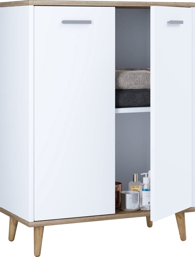 Houten ladekast dressoir highboard dressoirkast Lindas draaideuren
