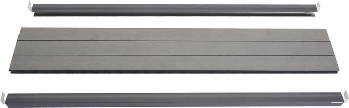 Eindset voor WPC privacyscherm Sarthe, eindprofiel windscherm, WPC paal ~ 90cm, grijs