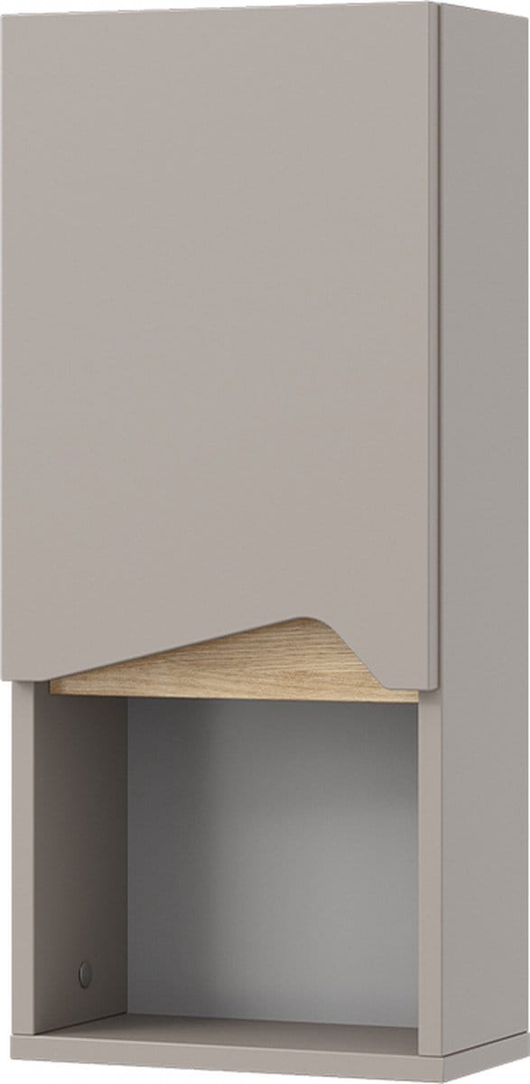 Vicco Marelle Badkamerkast – 30 x 67 cm met deur en open vak Grijs
