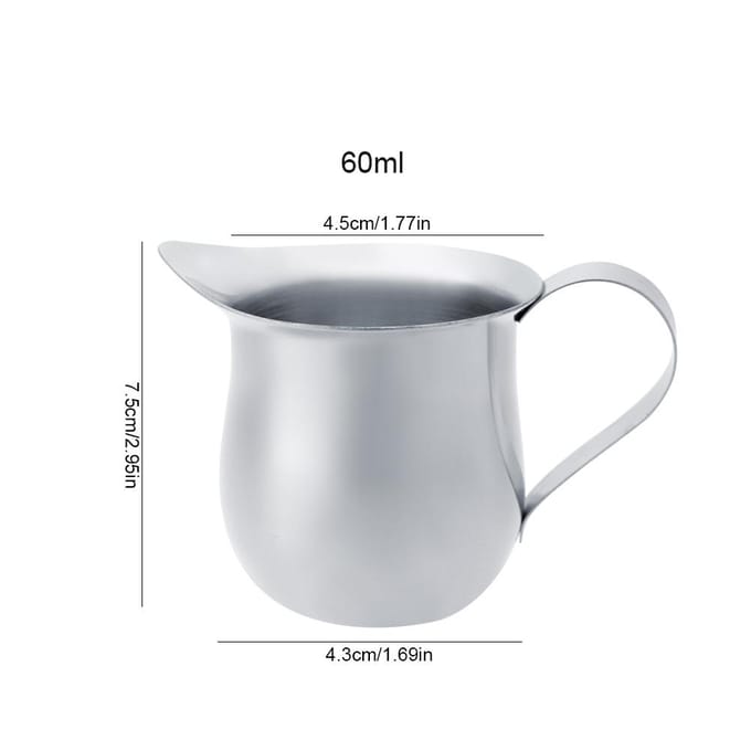 Melkopschuimkannetje Roestvrij Staal Opschuimkannetje Kan voor Koffieroom Espresso(60ml) 60ml white