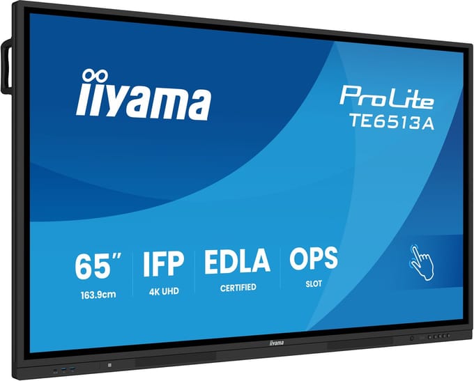 iiyama TE6513A-B1AG beeldkrant Interactief flatscreen 163,8 cm (64.5") Wifi 500 cd/m² 4K Ultra HD Zwart Touchscreen Type processor Android 18/7