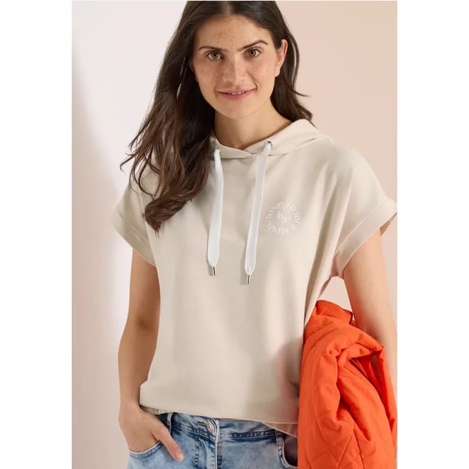 Shirt met capuchon en printdetail