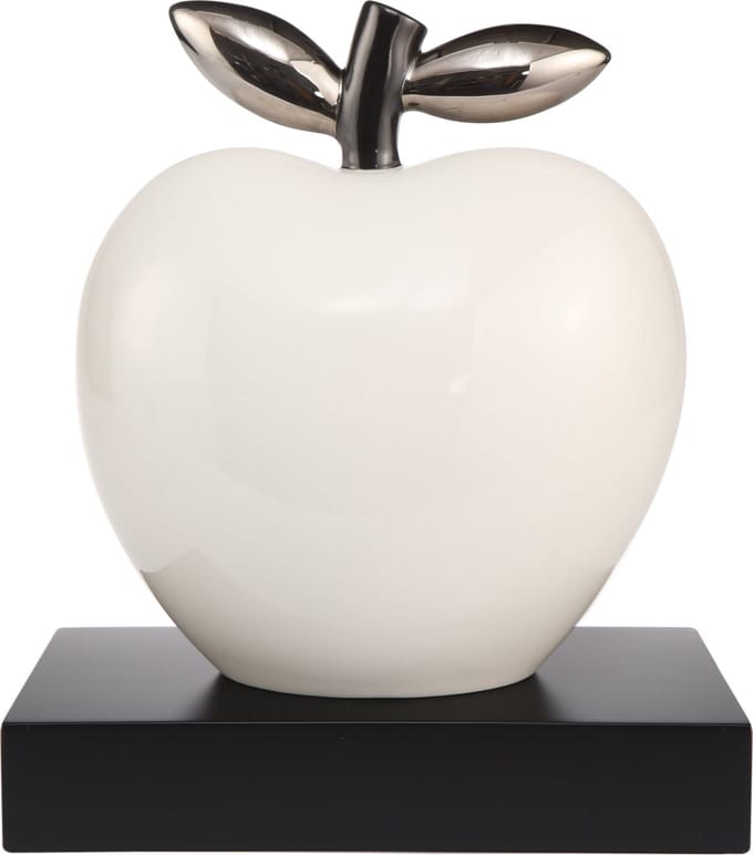Goebel - Studio 8 | Decoratief beeld / figuur Appel - Silver Lining | Porselein - 28cm - Limited Edition - met platina