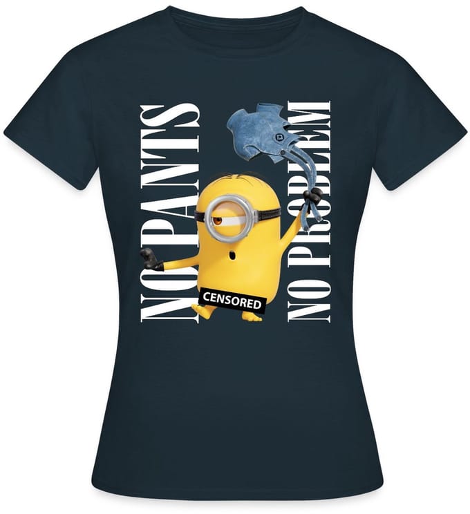 Minions Censored No Pants No Problem T-Shirt Dames