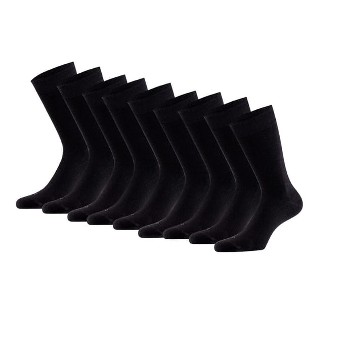 Modal Sokken Basis Kleuren - 9-Pak - Zwart / 43/46