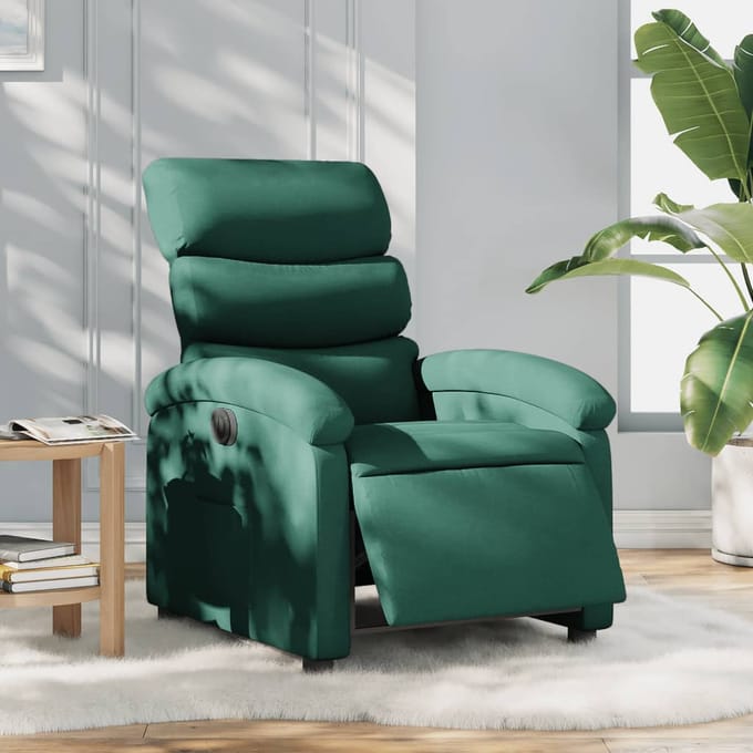 vidaXL - Fauteuil - verstelbaar - elektrisch - stof - donkergroen