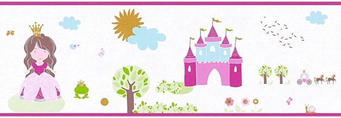 PRINSESSEN BEHANGRAND | Kinderkamer - meerkleurig wit - A.S. Création Only Borders