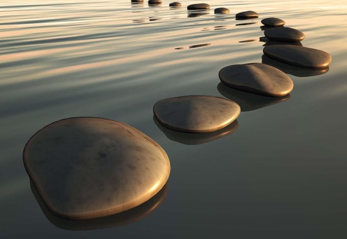 Fotobehang Stones Ripples Zen | PANORAMIC - 250cm x 104cm | 130g/m2 Vlies