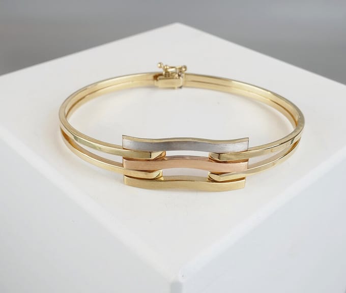 Christian gouden tricolor bangle