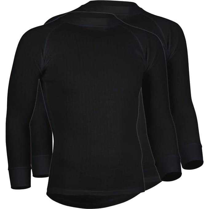 Avento Thermoshirt - Lange Mouw - Heren - 2-Pack - Zwart - Maat M