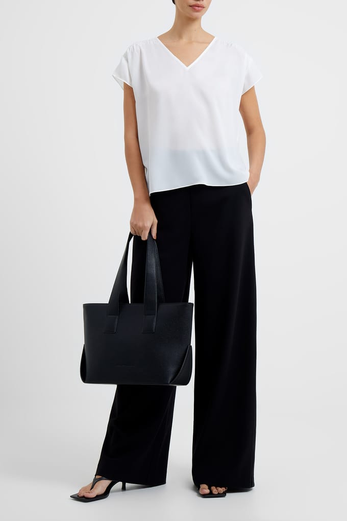French Connection Crepe Light V Nk Shoulder Top Summer White Größe: XS | Blusen Outlet | Damen | Weiß