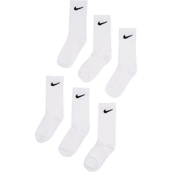 Nike Kids Crew 6 Pack Sokken Unisex - Wit - Maat 27 - 35 - Katoen